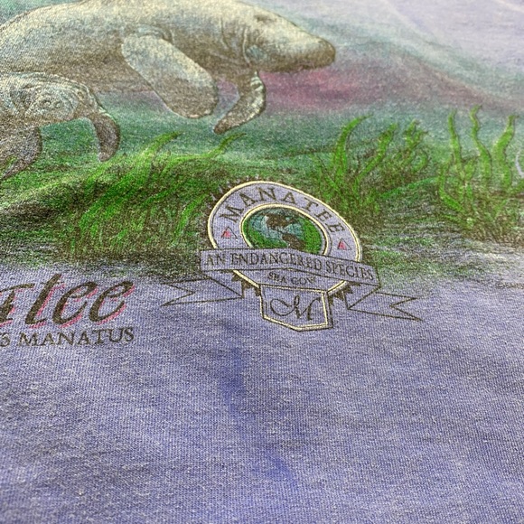 Vintage Florida Manatee Endangered Species T-Shirt Single Stitch All Over Nature - Picture 6 of 7